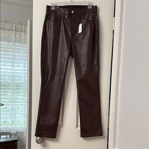 NWT - Brown Faux Leather Pants